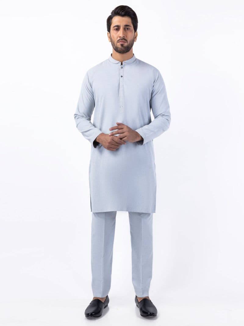 Light Grey Blended Kurta Trouser thumbnail