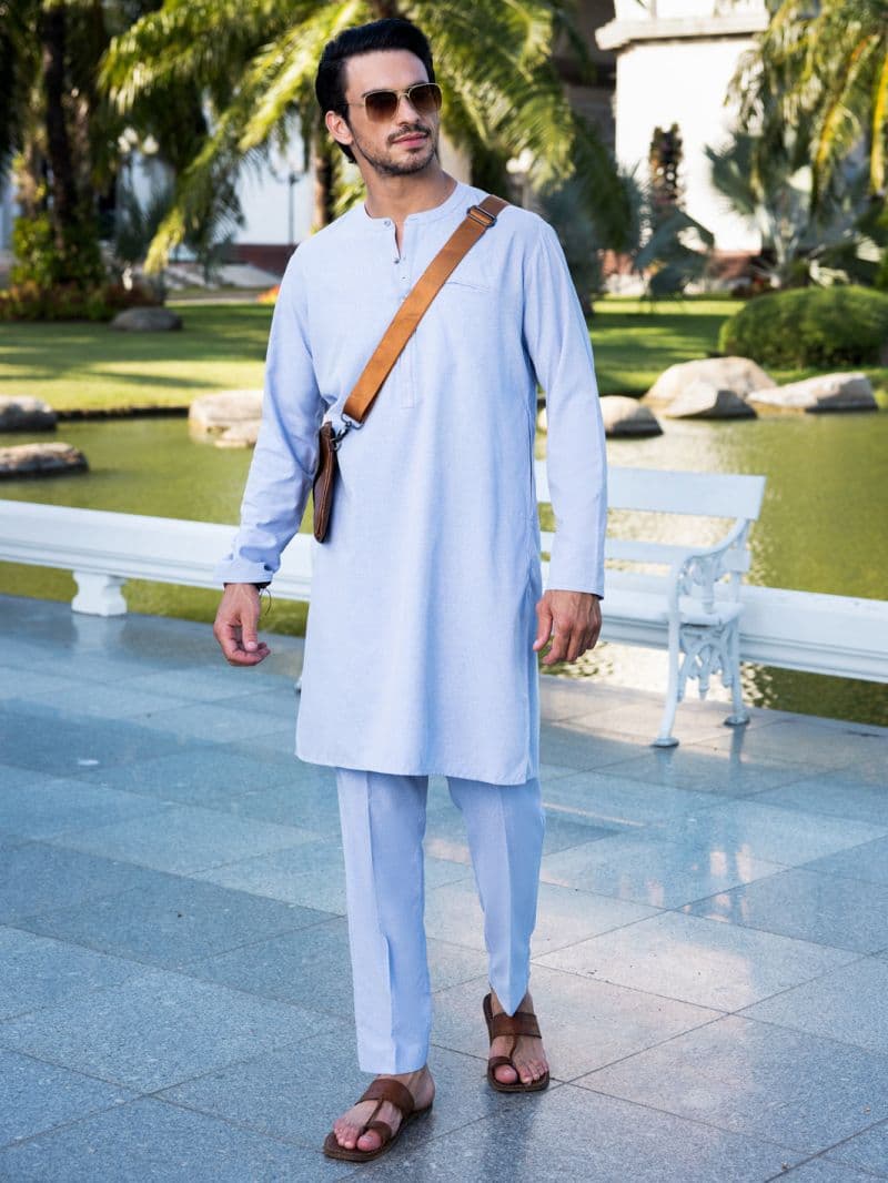 Light Grey Blended Kurta Trouser thumbnail