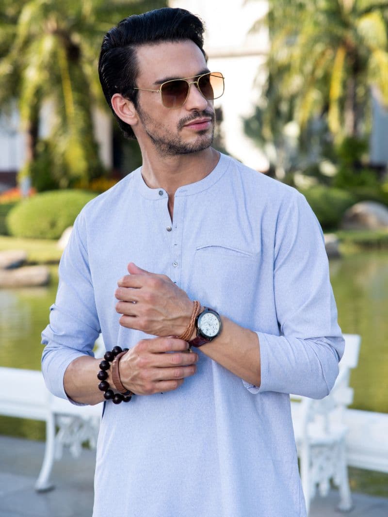 Light Grey Blended Kurta Trouser thumbnail