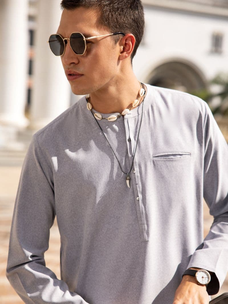 Light Blue Blended Kurta Trouser thumbnail