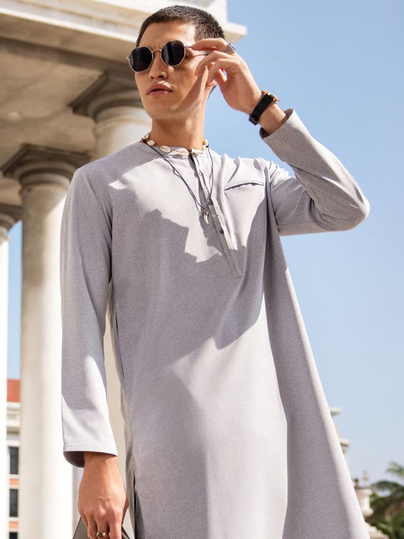Light Blue Blended Kurta Trouser thumbnail