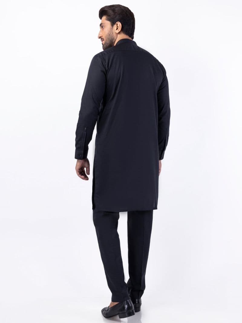 Black Poly Cotton Kurta Trouser thumbnail