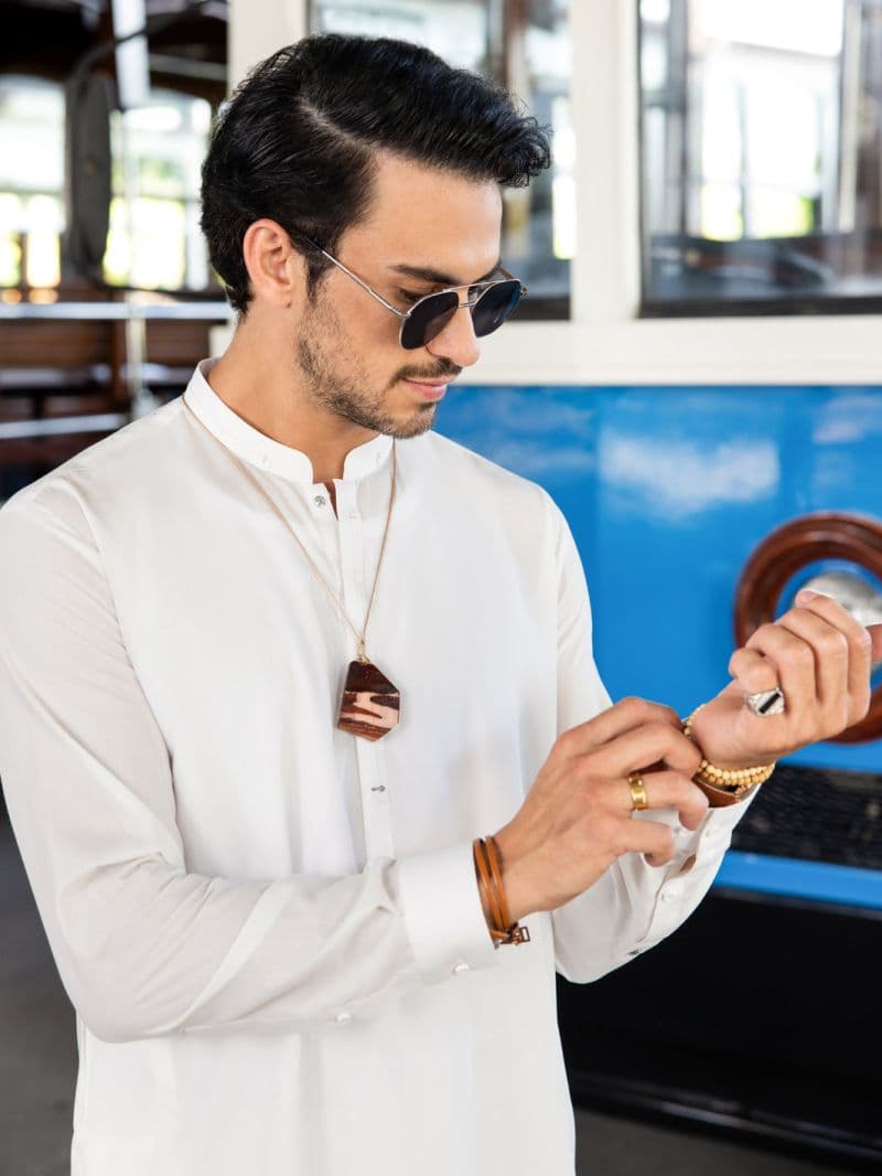 White Poly Cotton Kurta Trouser thumbnail
