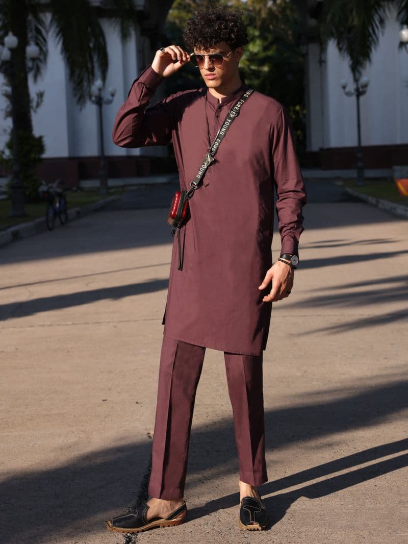 Purple Cotton Kurta Trouser thumbnail