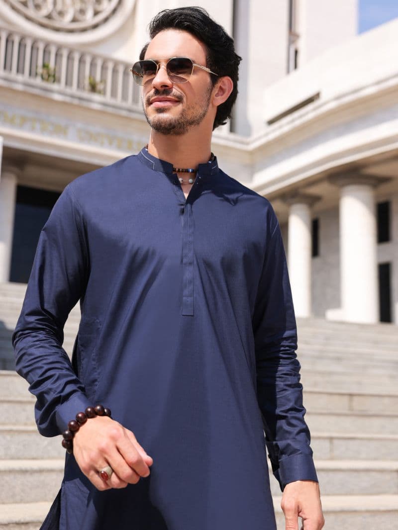 Blue Cotton Kurta Trouser thumbnail