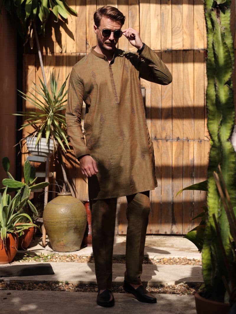 Green Cotton Kurta Trouser thumbnail