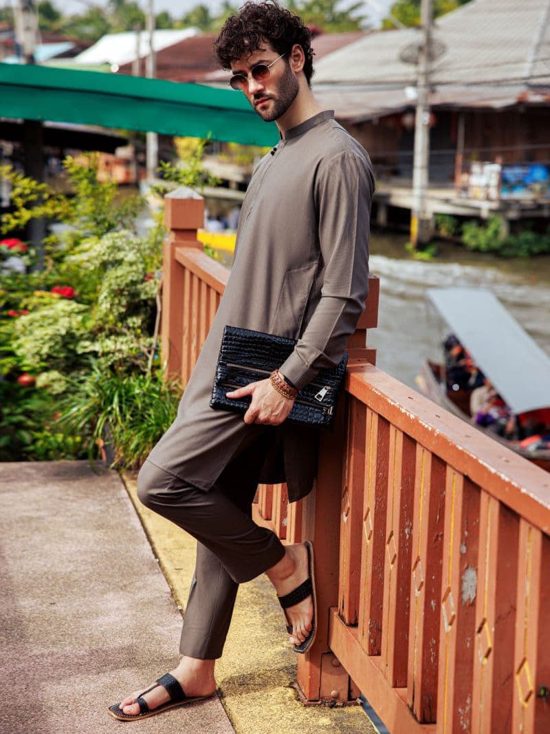 Brown Blended Kurta Trouser thumbnail