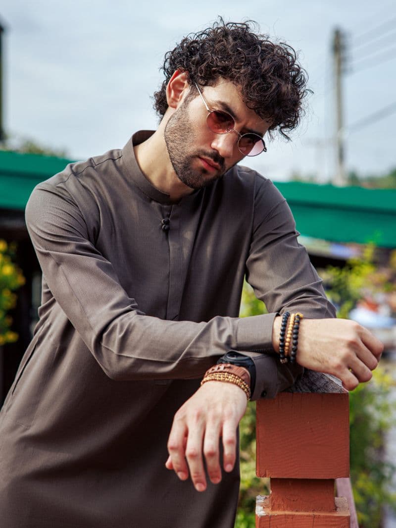 Brown Blended Kurta Trouser thumbnail