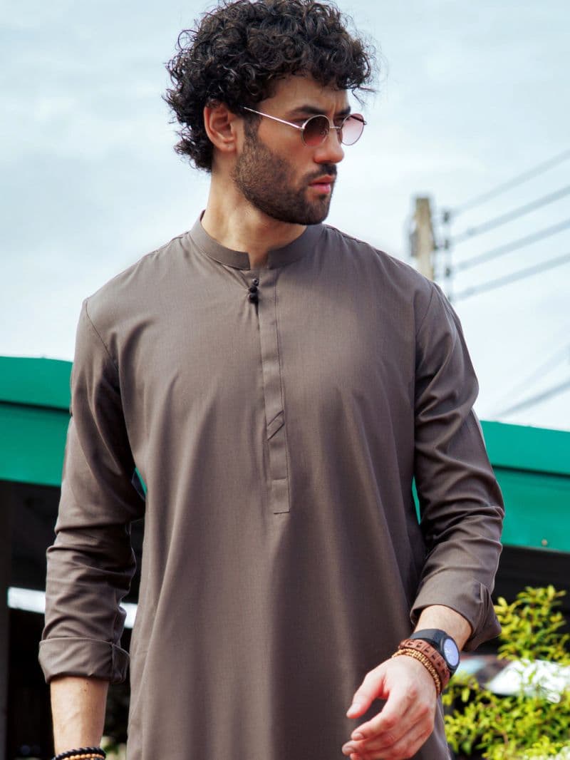 Brown Blended Kurta Trouser thumbnail