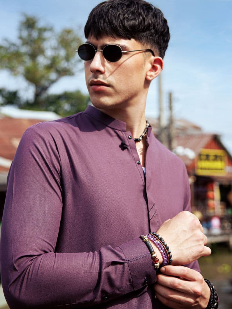 Purple Blended Kurta Trouser thumbnail