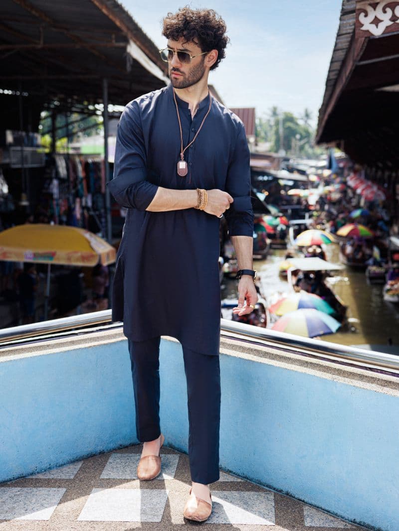 Black Cotton Kurta Trouser thumbnail