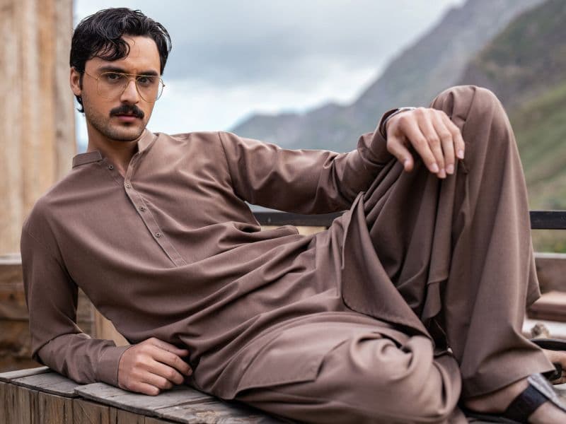 Brown Kameez Shalwar