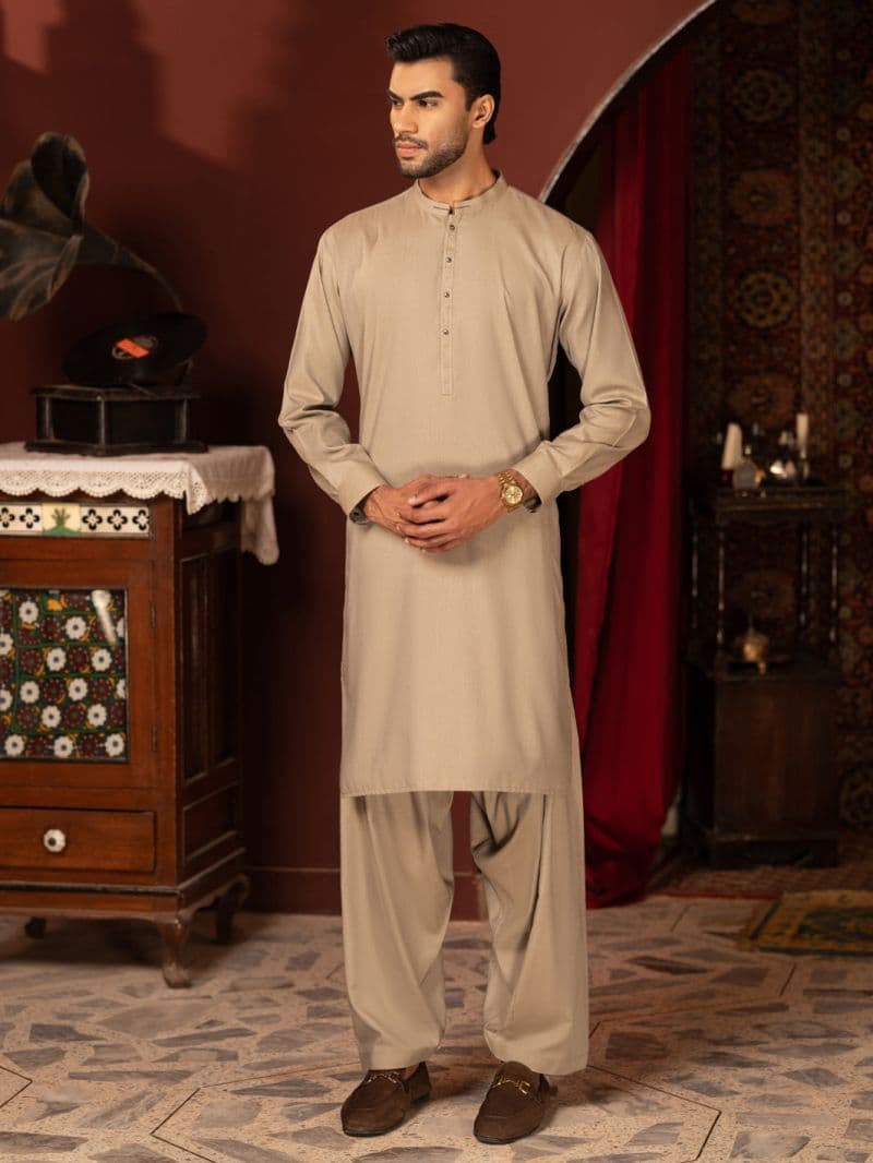 Sand Brown Kameez Shalwar thumbnail