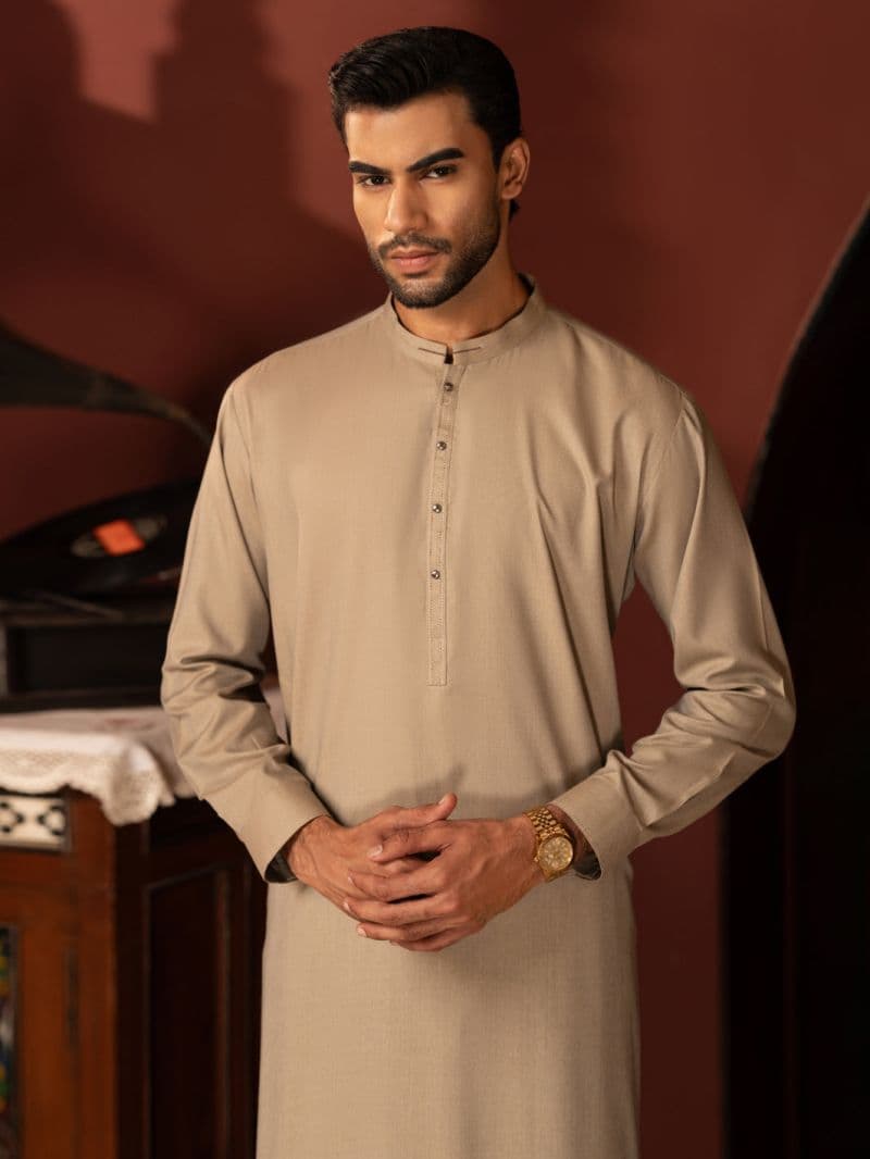 Sand Brown Kameez Shalwar thumbnail