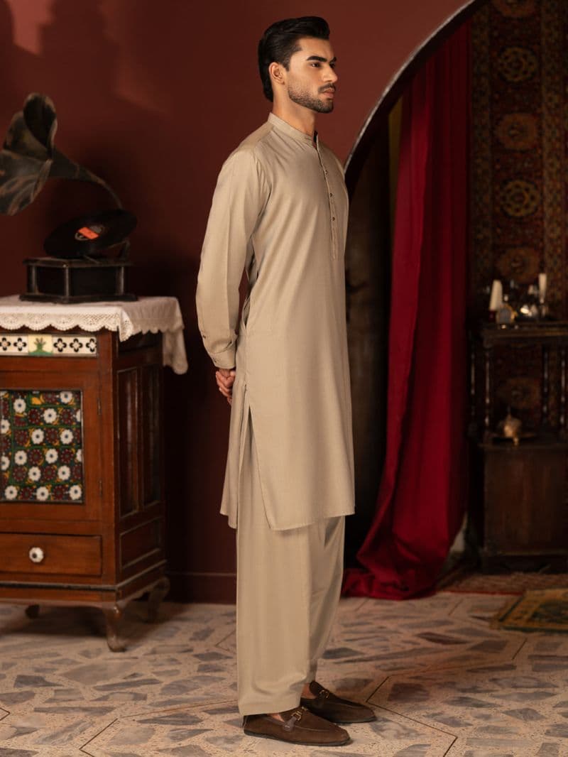 Sand Brown Kameez Shalwar thumbnail