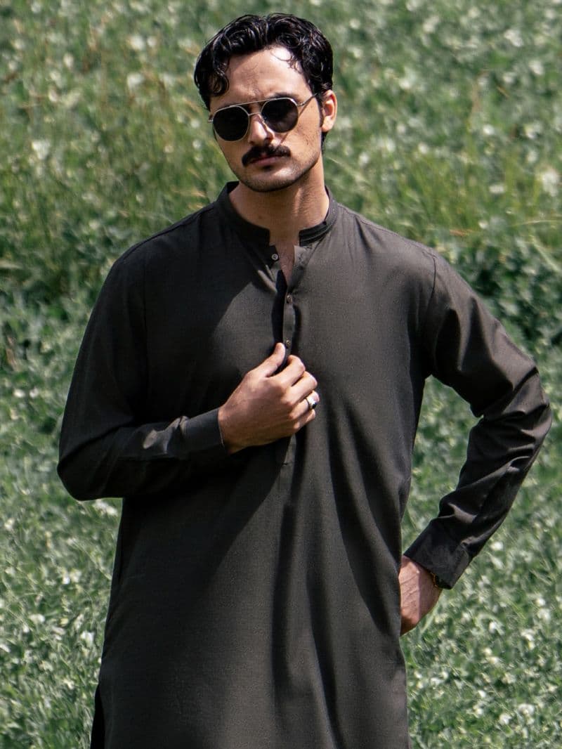 Dark Green Kameez Shalwar