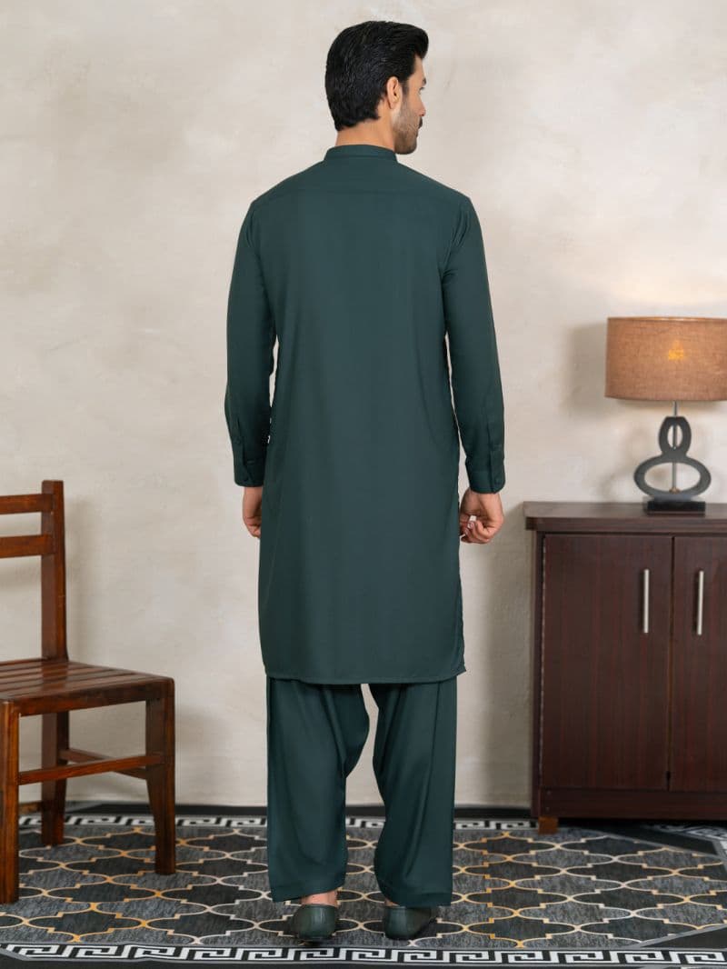 Dark Green Kameez Shalwar thumbnail
