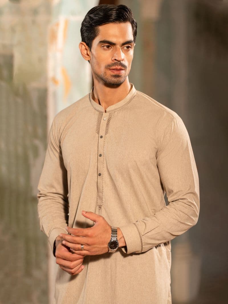 Beige Kameez Shalwar