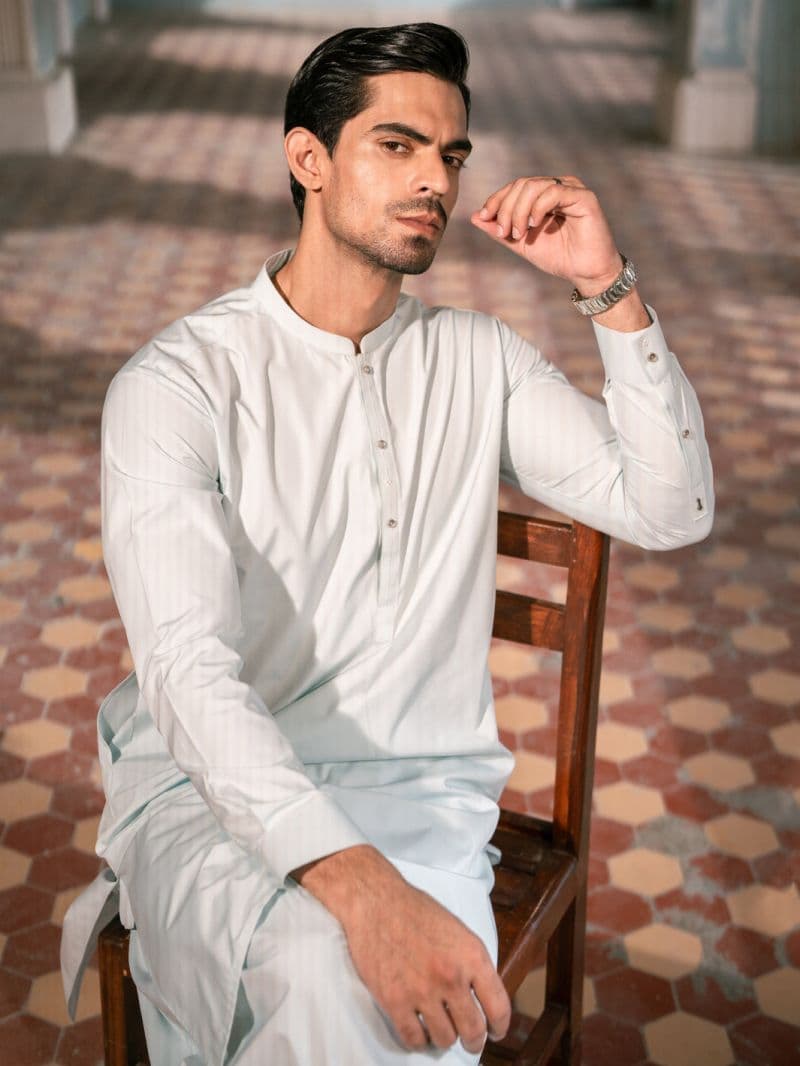 Sky Blue Kameez Shalwar thumbnail