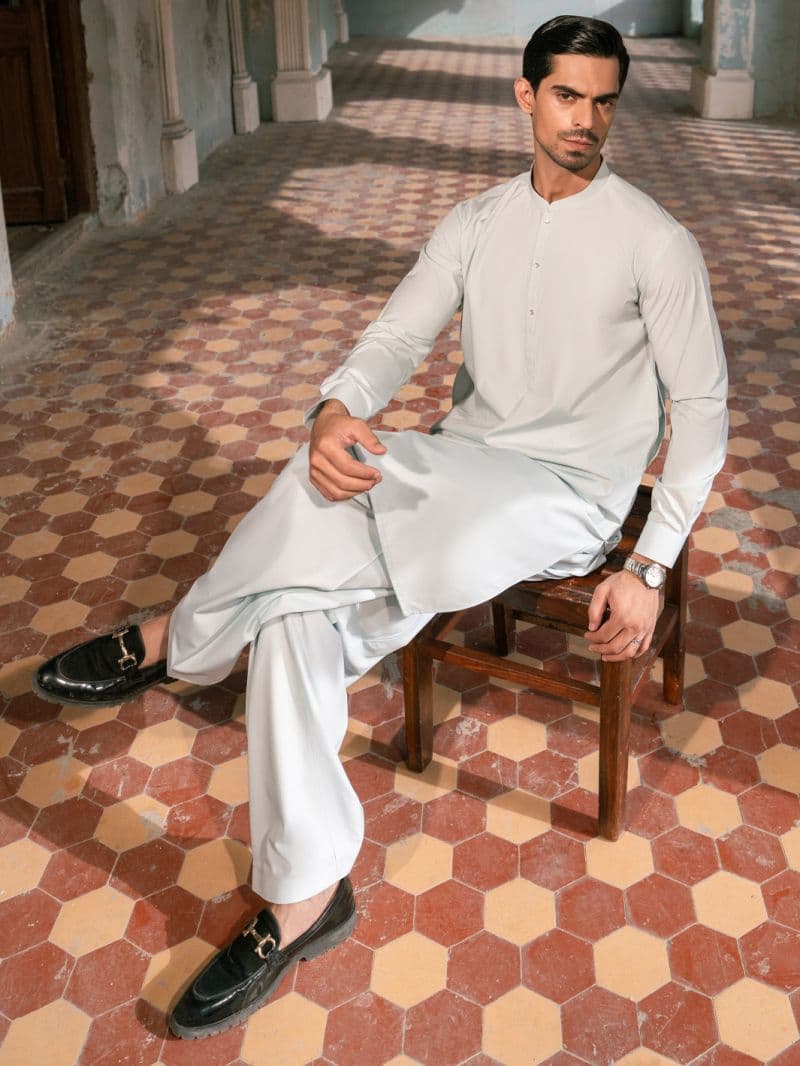 Sky Blue Kameez Shalwar thumbnail