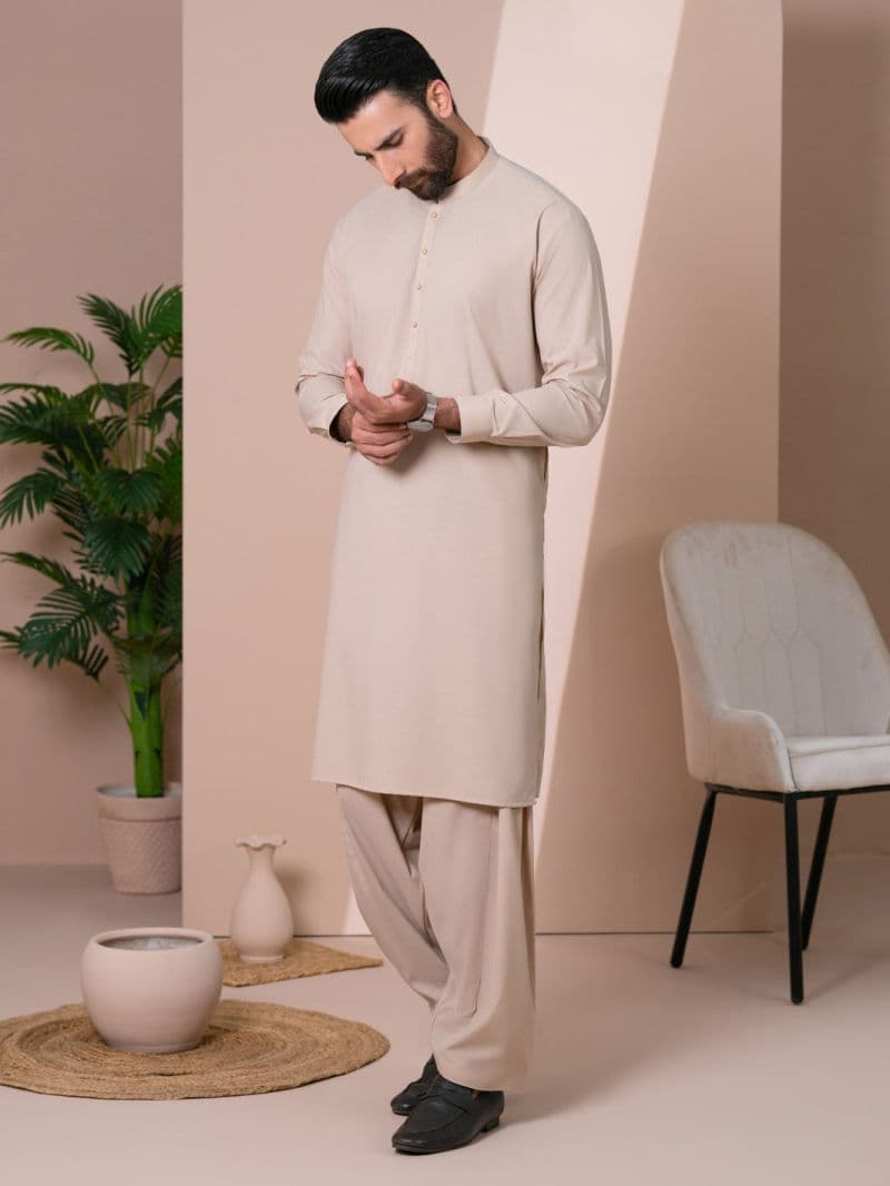Beige Kameez Shalwar thumbnail