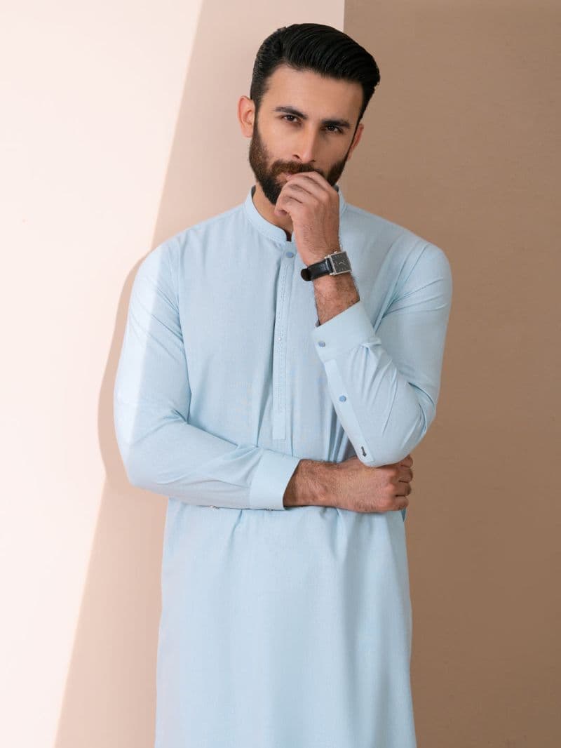 Light Blue Kameez Shalwar thumbnail