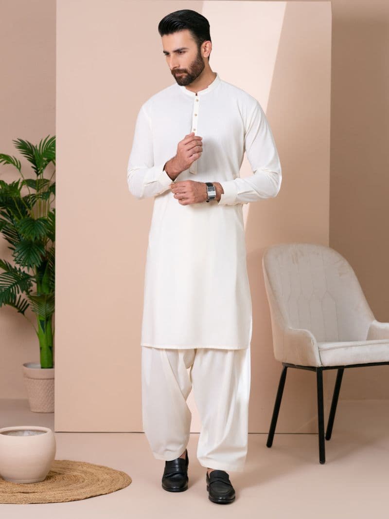 Off White Kameez Shalwar thumbnail