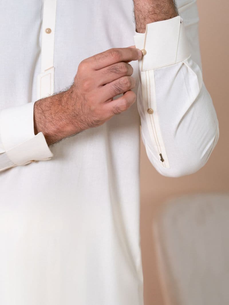 Off White Kameez Shalwar thumbnail
