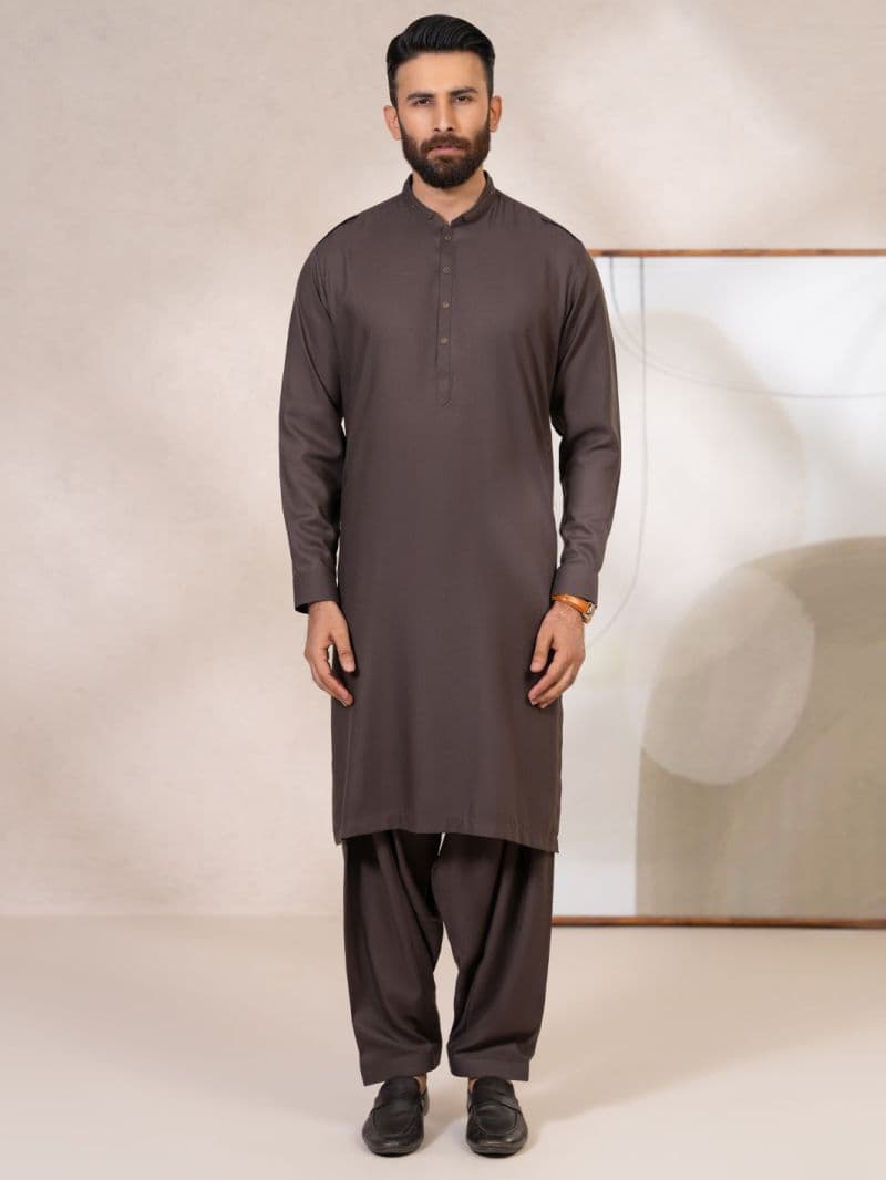 Dark Brown Kameez Shalwar thumbnail