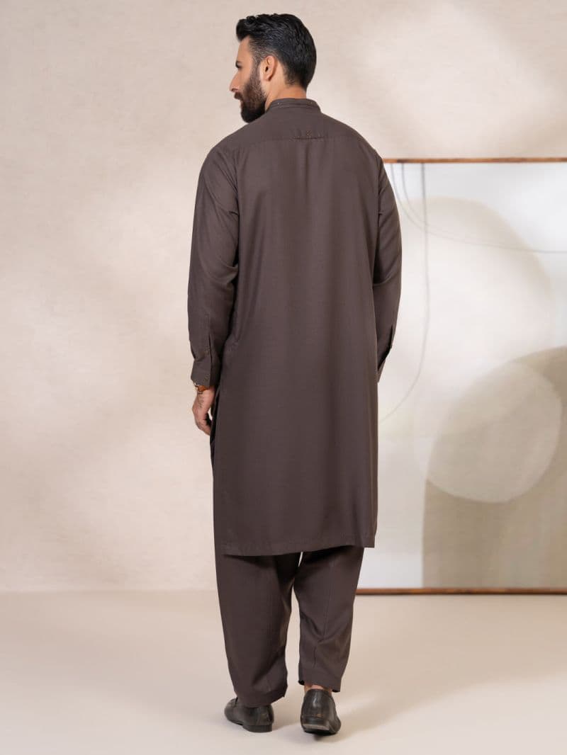 Dark Brown Kameez Shalwar thumbnail