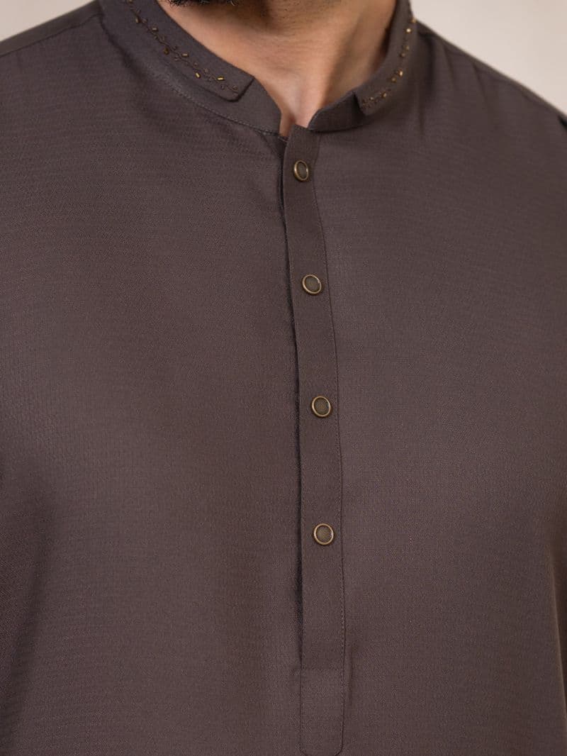 Dark Brown Kameez Shalwar thumbnail
