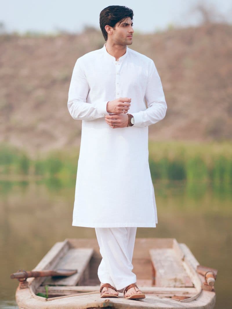 White Cut & Sew Kameez Shalwar