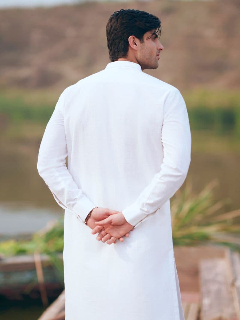 White Cut & Sew Kameez Shalwar