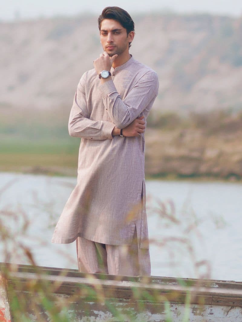 Beige Cut & Sew Kameez Shalwar