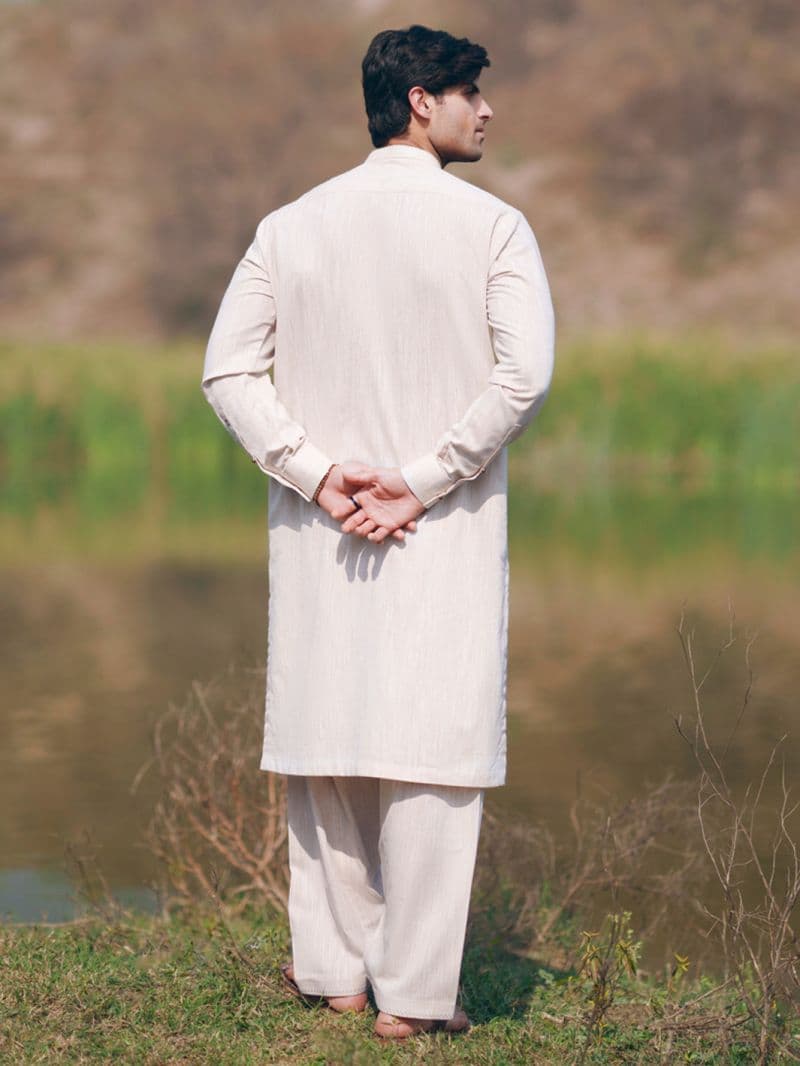 Beige Cut & Sew Kameez Shalwar thumbnail