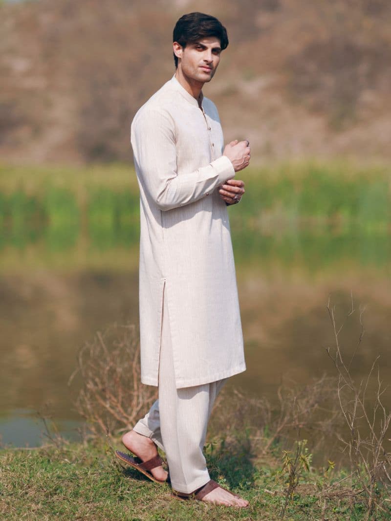 Beige Cut & Sew Kameez Shalwar thumbnail