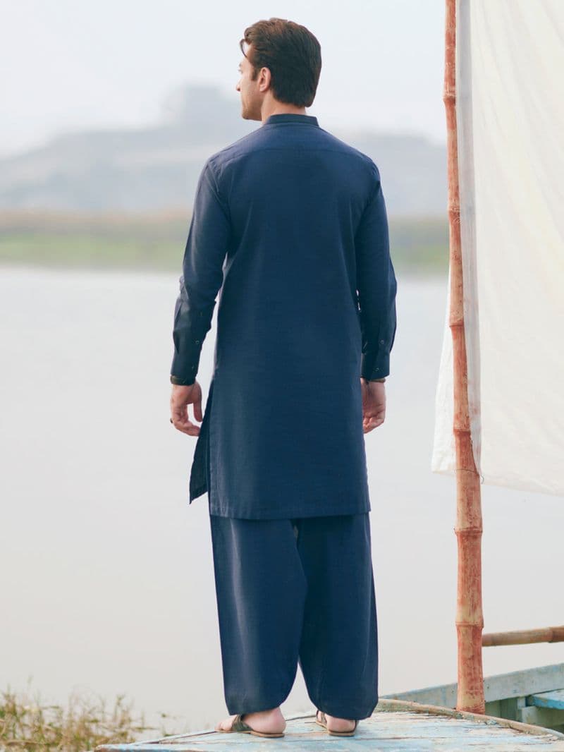 Dark Blue Cut & Sew Kameez Shalwar thumbnail