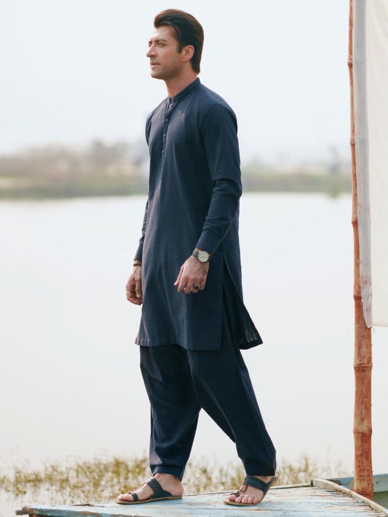 Dark Blue Cut & Sew Kameez Shalwar thumbnail