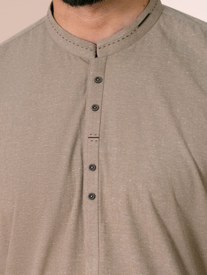Brown Cuts & Sew Kameez Shalwar