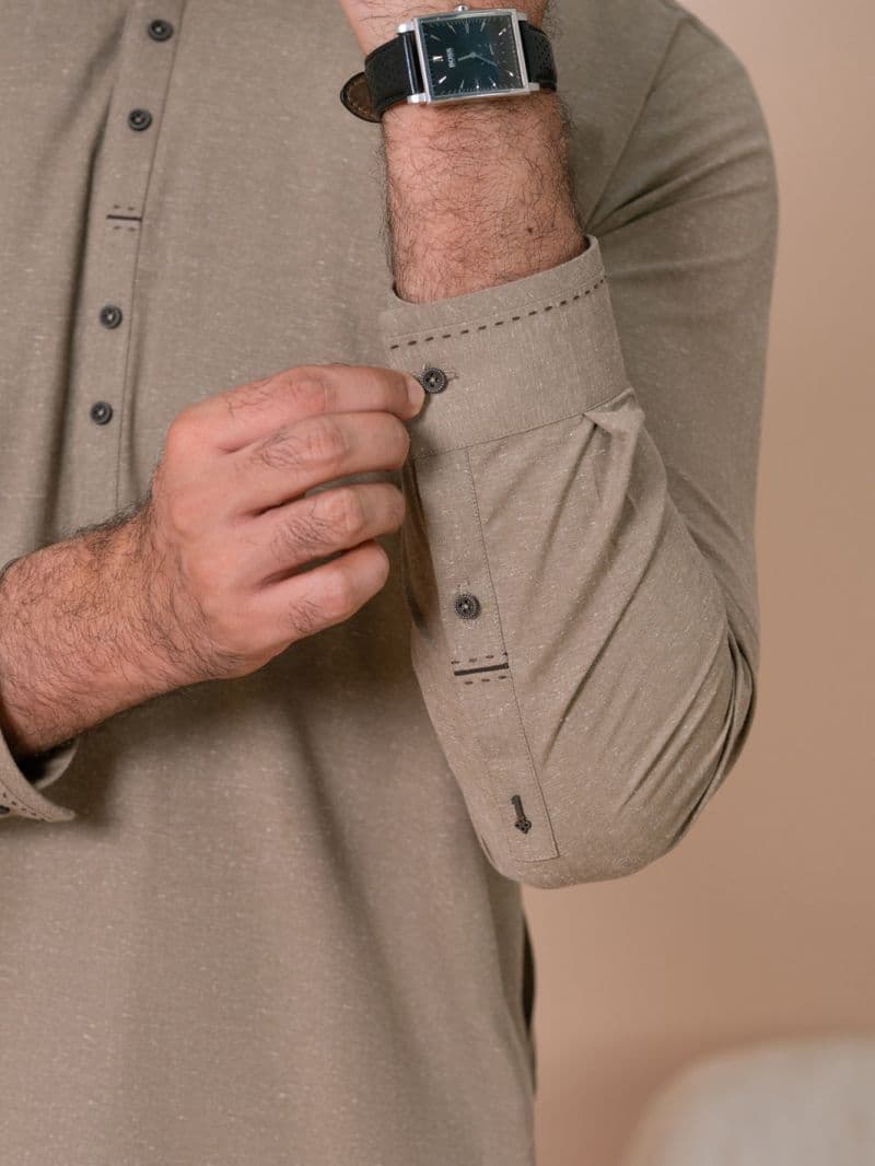 Brown Cuts & Sew Kameez Shalwar