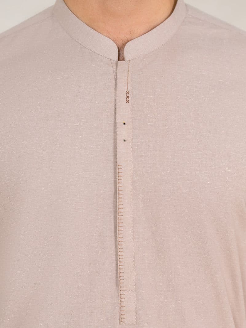 Beige Semi-Formal Kameez Shalwar