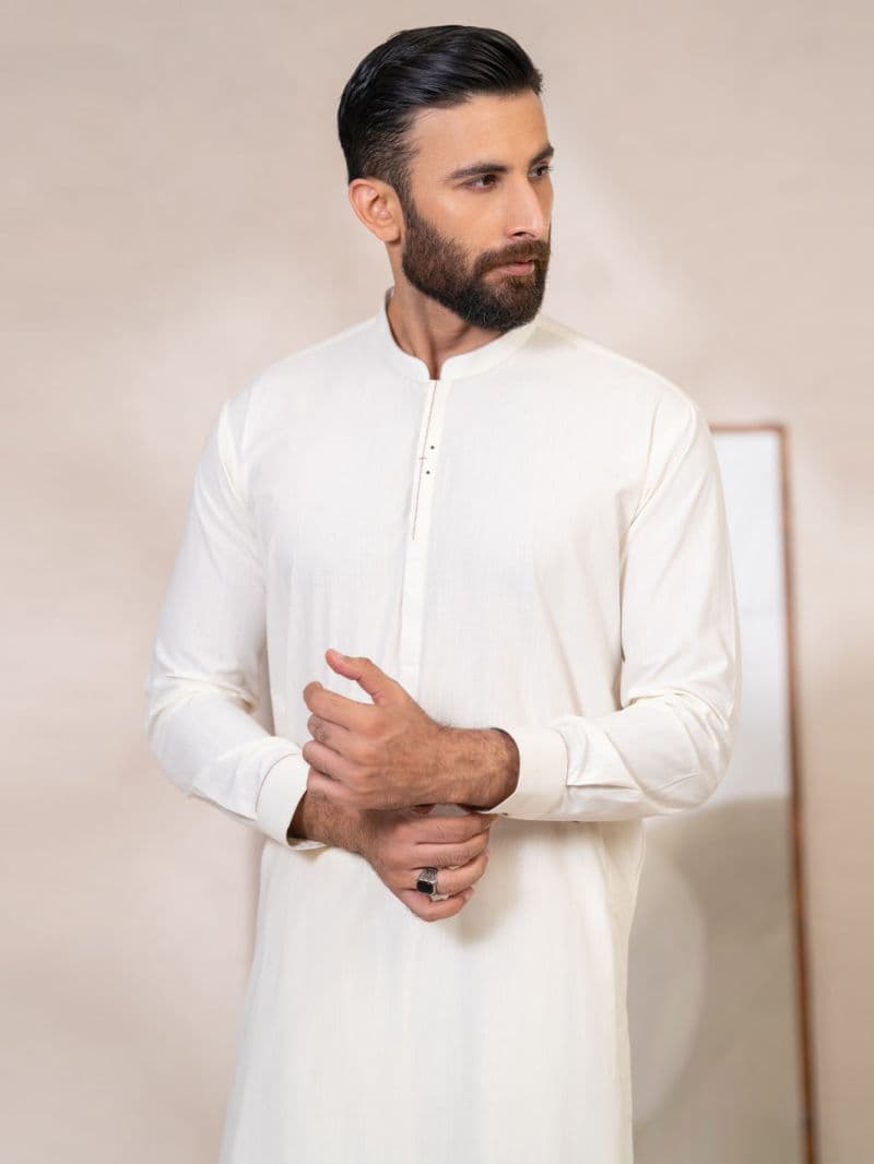 Cream Cut & Sew Kameez Shalwar thumbnail