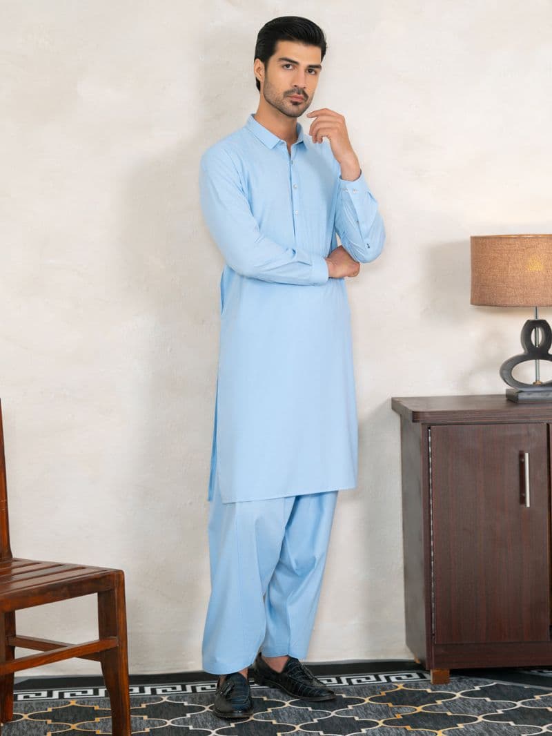 Light Blue Cuts & Sew Kameez Shalwar thumbnail