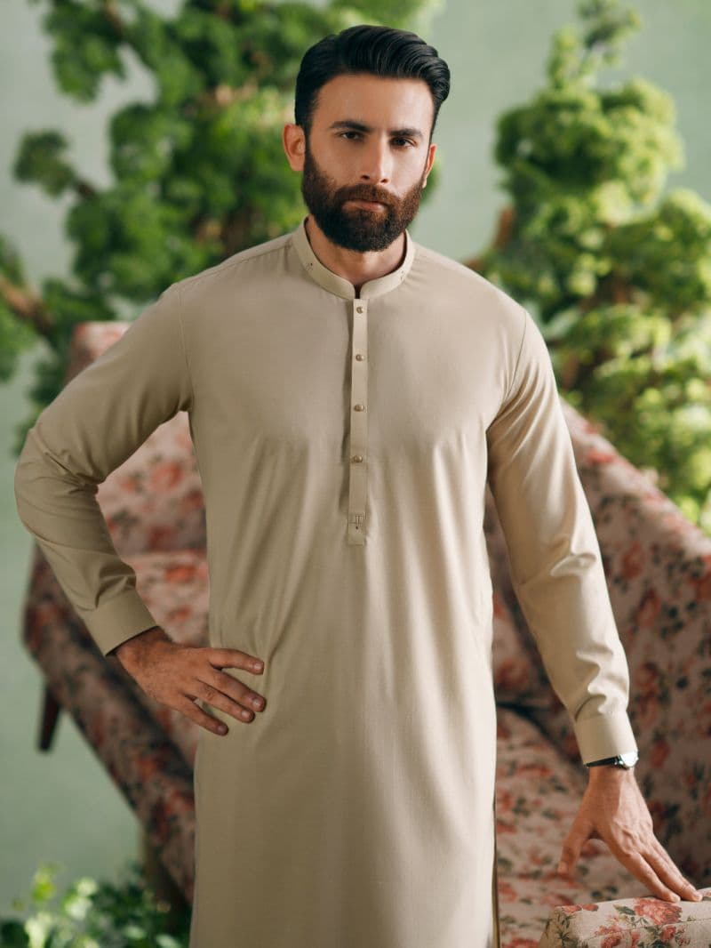 Beige Cut & Sew Kameez Shalwar thumbnail