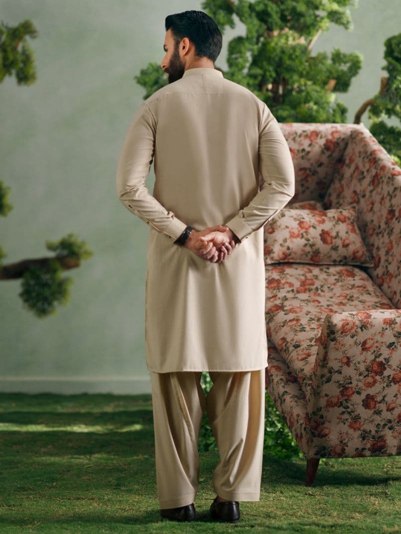 Beige Cut & Sew Kameez Shalwar thumbnail