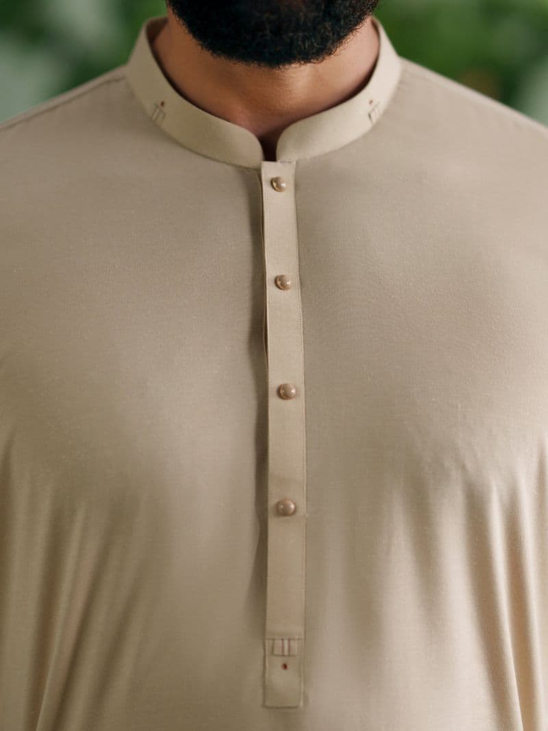 Beige Cut & Sew Kameez Shalwar thumbnail