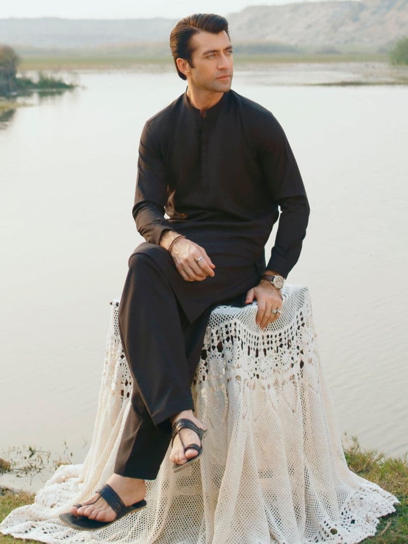Black Cut & Sew Kameez Shalwar thumbnail