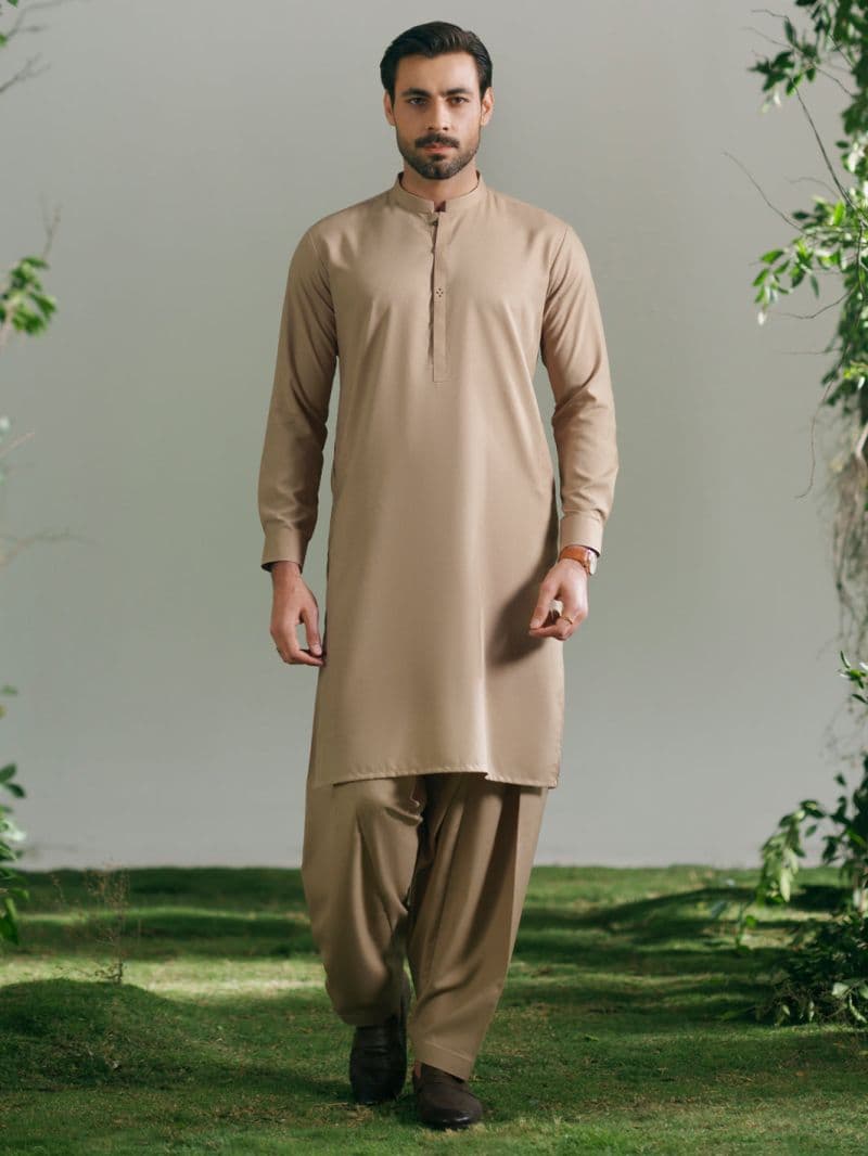Beige Cut & Sew Kameez Shalwar thumbnail
