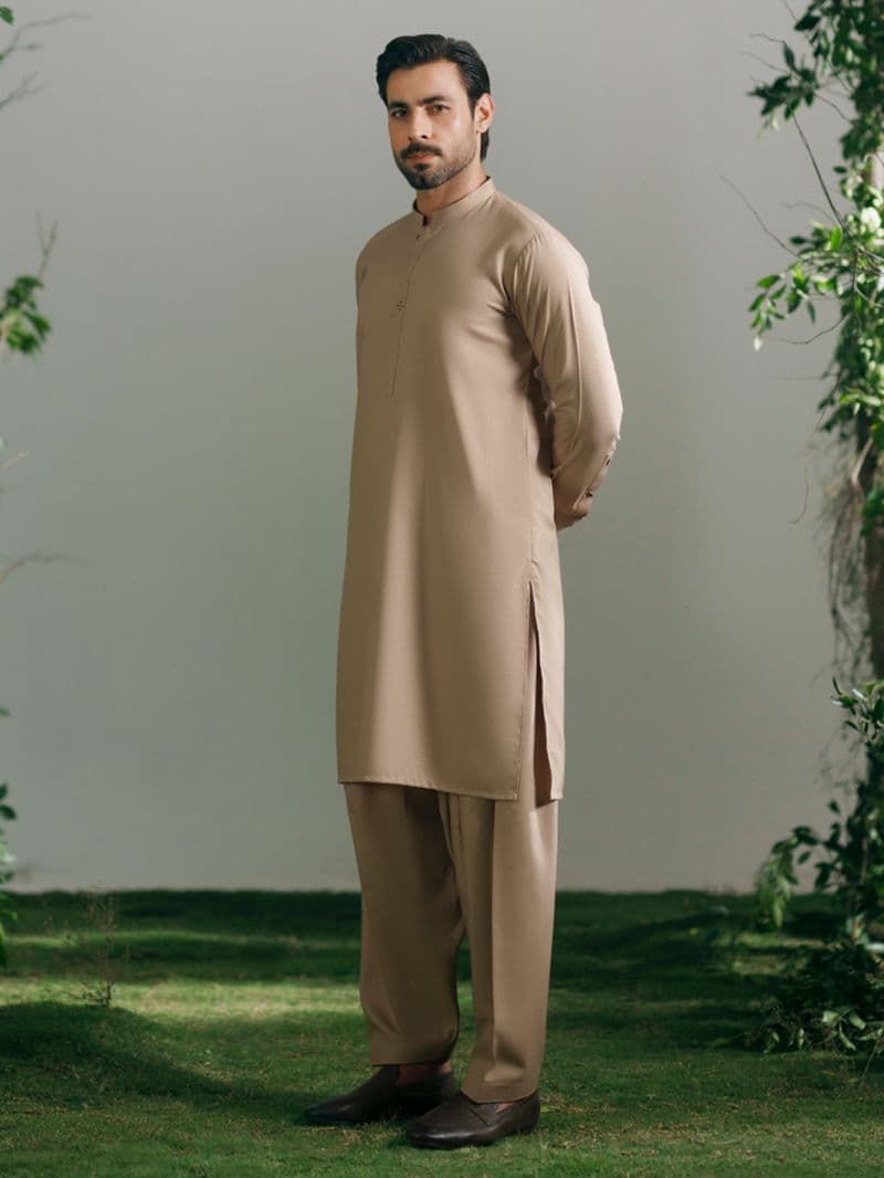Beige Cut & Sew Kameez Shalwar thumbnail
