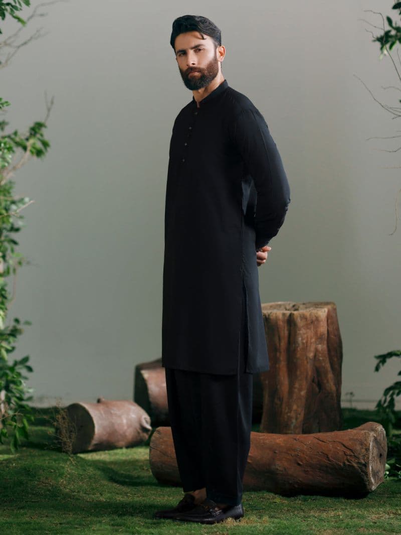 Black Cut & Sew Kameez Shalwar thumbnail